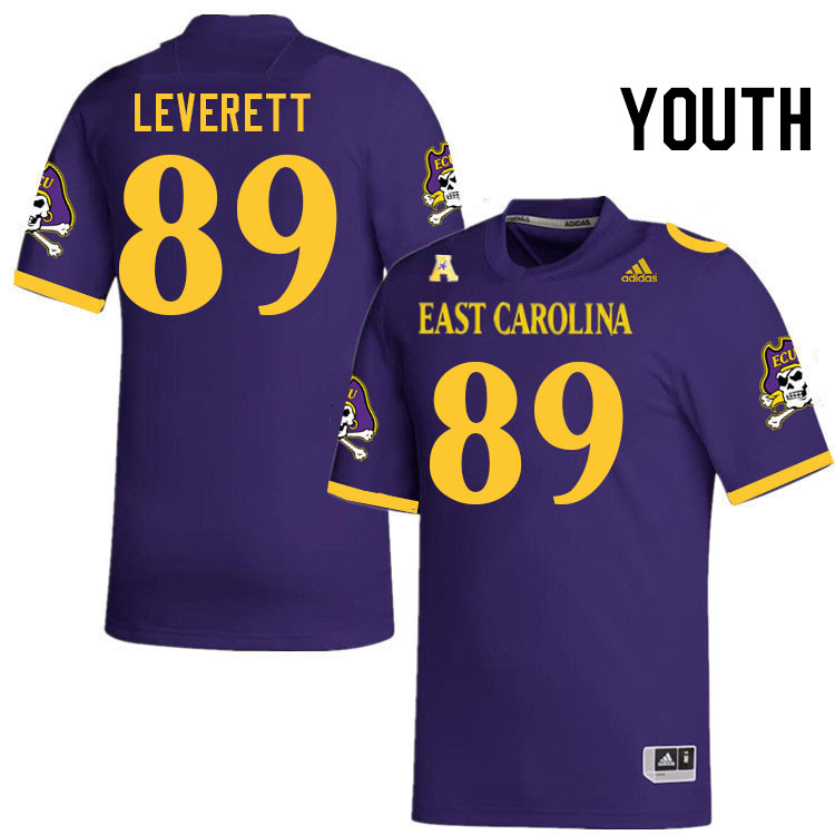 Youth #89 Malik Leverett ECU Pirates College Football Jerseys Stitched Sale-Purple